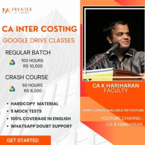 COST ACCOUNTING – CA INTER- CA HARIHARAN