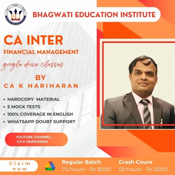 FINANCIAL MANAGEMENT – CA INTER- CA HARIHARAN